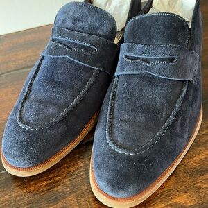 DiBianco SPQR Italian Navy Blue suede men’s shoes size 11.5